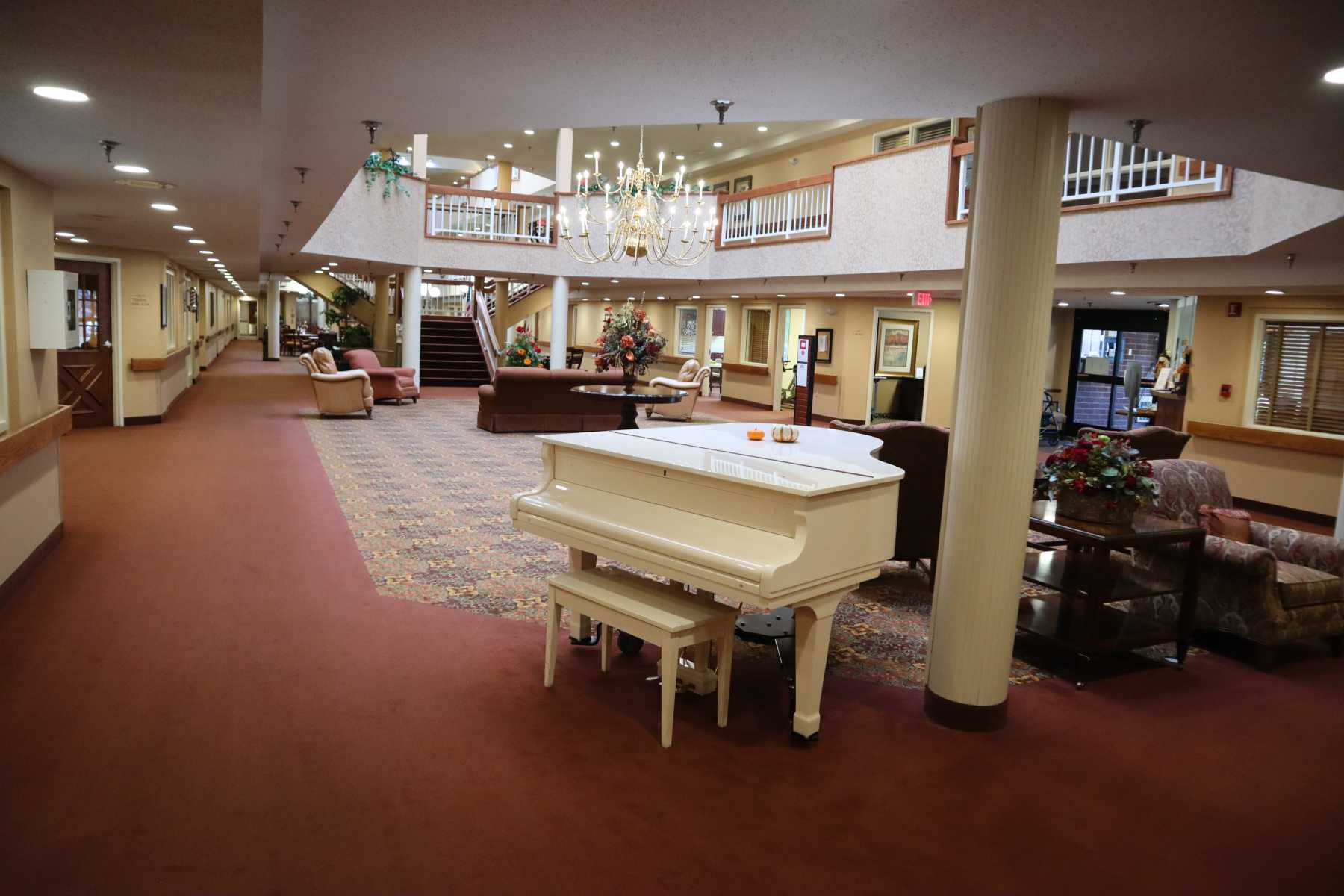 common area with piano