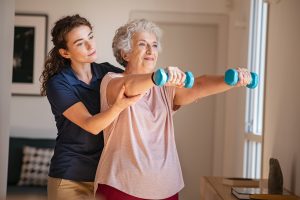 Older Lady Doing Physical Therapy